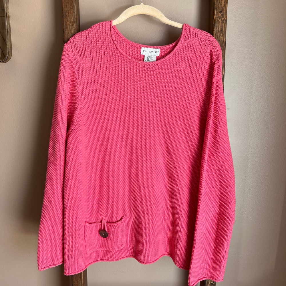 White Stag 100% Cotton Pink Sweater with Pocket Detail